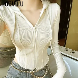 Vestes courtes à capuche polyvalentes à manches longues pour femmes, Cardigans courts à la mode, manteau à la mode, vêtements gothiques, printemps et été