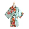 injwomen robe de demoiselle d'honneur de mariage en satin, peignoir sexy à imprimé floral, kimono court, robe de nuit pour femme