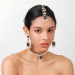 Ensemble de bijoux de Dubaï pour femmes, boucles d&rsquo;oreilles pour patients, accessoires de mariage, collier en cristal géométrique vintage, coiffure frontale, nouveau