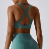 soutien gorge de sport respirant antichoc pour femme, haut de fitness anti transpiration, soutien gorge de yoga, haut d'entraînement de course à pied, sous vêtements souples