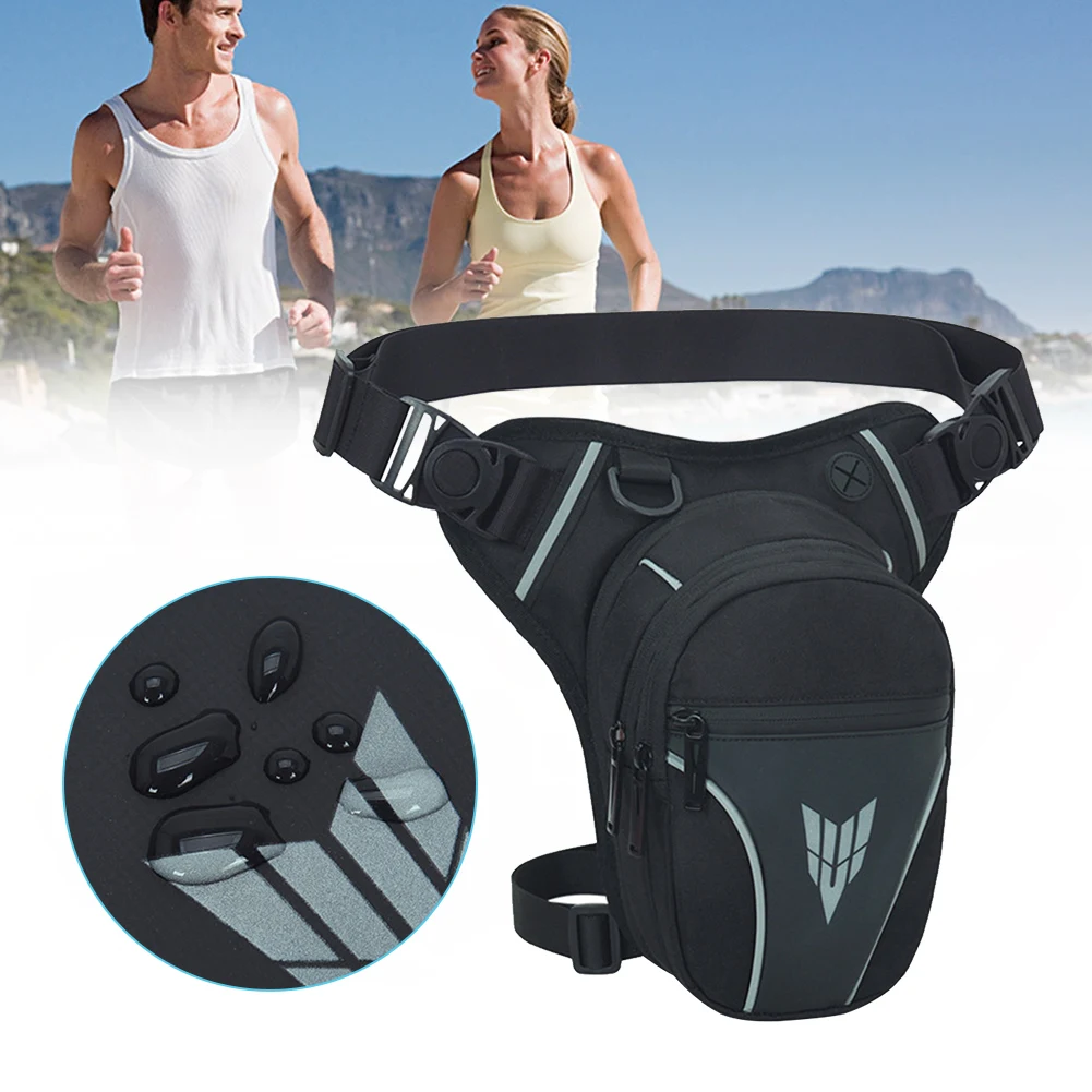 Sac banane multifonctionnel pour hommes, ceinture d’équitation, sac de cuisse de vélo de course, sac de taille de hanche de moto, sports de plein air, multi-poches Sac banane multifonctionnel pour hommes, ceinture d’équitation, sac de cuisse de vélo de course, sac de taille de hanche de moto, sports de plein air, multi-poches