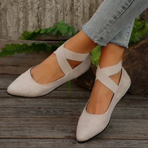 Chaussures pour femmes ballerines chaussures 2025 printemps/automne sangle cheville élastique Sexy dames élégantes chaussures plates confortables taille 36-43