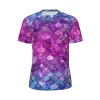 Étincelle paillettes échelle t-shirt Girly sirène Hip Hop vêtements de sport T-Shirts manches courtes séchage rapide hauts été surdimensionné haut T-Shirts