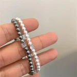 Bracelet de perles en Zircon pour femmes, rétro français, Simple, fait à la main, nouveau, élégant, bijoux de luxe, cadeaux d&rsquo;anniversaire pour femmes