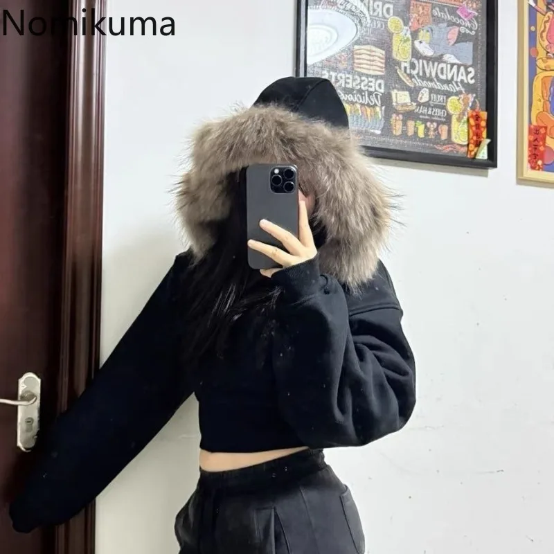 Manteau gothique noir à capuche pour femmes, Harajuku, fermeture éclair, Swratshirts, Vintage, haut court, coréen, épais, mode, vestes décontractées Y2k