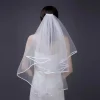 voile photo court et simple pour femmes, élégant, bord en dentelle, tulle avec peigne, nouvelle collection