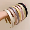 1.5cm de large solide rétro premium satin bandeaux bandeaux pour femmes filles vintage lunette pour fête cadeau bandes de cheveux accessoires