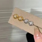 Boucles d&rsquo;oreilles plaquées or 18 carats, Style Vintage brossé à la main, deux tons, couleur argent S925, goutte élégante, bijoux à la mode, cadeau