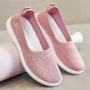 2025 printemps été respirant tricoté chaussures plates pour femmes confortable sans lacet maman chaussures femme sans lacet antidérapant baskets décontractées femme