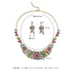 ensemble collier et boucles d'oreilles exagérés, bijoux vpn, accessoires de mariée, décoration de robe de soirée