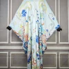 injkaftan robe longue à imprimé géométrique, col en v, style boho, tenue de plage, pour fête, club, été