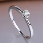 Bagues rondes classiques en argent Sterling 925 pour femmes, bijoux de fiançailles en cristal et Zircon, cadeau de saint valentin