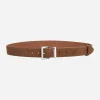 ceinture en cuir de vachette avec broche en métal argenté pour femme, ceinture en cuir, haute qualité, design de luxe simple, polyvalent dans l'environnement, accessoires pour jeans