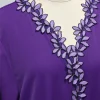 abaya violet élégant de dubaï pour femmes musulmanes – intrument conçu avec une pièce de broderie multicolore dans la mode modeste islamique