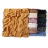 nouveau hijab plissé mori froissé plaid paillettes écharpe châle vague bord châle musulman foulard enveloppement châles turban islamique pour les femmes