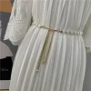 ceintures en chaîne en coquillage de perles, élégantes, en métal, fines, pour robe, jupe, bretelles, accessoires pour vêtements de banquet