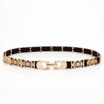 Ceinture élastique florale en alliage d&rsquo;or pour femmes, ceinture rétro creuse, accessoires de robe décontractés, ceinture réglable de créateur d&rsquo;affaires, mode