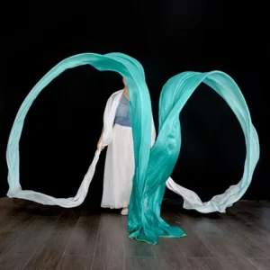 Voile de danse du ventre 100% soie, écharpe longue, ruban en soie pour spectacle de danse classique Dunhuang, accessoires de danse orientale pour femmes