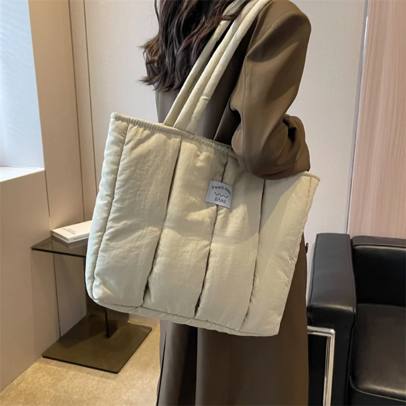 Sac à main rembourré en coton pour femmes, fourre-tout de luxe de styliste, sacs à bandoulière matelassés, sac de shopping, bourse Bolsa Hobo