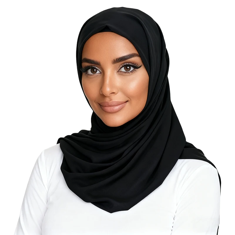 Écharpe hijab longue en mousseline de soie froissée de qualité supérieure pour femmes, foulards musulmans très doux