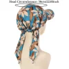 nouvelle mode hijab turban casquettes nouveau printemps été imprimé fleuri arc chapeau écharpe tout match enveloppe de cheveux transfrontalier cravate teinture casquette