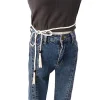 bricolage ceintures fines en bois perle robe ceintures accessoires femmes taille chaîne style ethnique ceintures tressé gland ceinture taille corde