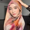 Écharpe élégante de Style ethnique Floral, longue foulard aquarelle, imprimé écossais fin, écharpe Hijab quotidienne