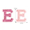 patchs de lettres anglaises en strass et perles roses, autocollants à repasser, appliqués 3d, perles faites à la main, mignons, diy bricolage, nouveauté