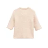 cardigan court pour femme, pull en tricot avec nœud beige, col rond, haut vintage y2k, manches courtes, automne