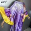 winyi boho nouveau manches bouffantes (ed) robe de soirée abaya dubaï luxe femme ample imprimé caftan femme musulmane vêtements robe de plage