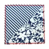 foulards en soie naturelle college de fleurs rayées pour femmes, mouchoir en sergé, hijab en soie véritable, cadeaux de luxe, bleu et blanc, printemps et automne