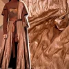 Tissu plissé irrégulier couleur café marron, pour design créatif rétro mode vêtements bricolage tissu à coudre au mètre matériel