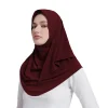 Écharpe de tête solide pour femmes musulmanes, châle rond, écharpe de sauna instantanée, hijab islamique prêt à porter, niab et intérieur ab, côtelé, amira hijab, 1 pc