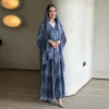 abaya – vêtements islamiques pour femmes, ouvert sur le devant, robes modestes, imprimé tie dye, en mousseline de soie, avec écharpe assortie, nouvelle collection été 2025