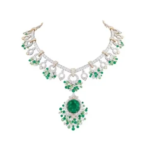 BELLUX – bijoux fins en argent plaqué or 925, émeraudes en diamant à haute teneur en carbone, collier vert pomme pour Banquet Tsavorite