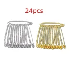 Épingles de sûreté en strass or/argent, accessoires de bijoux de Style coréen, épingles de robes de jupe, Design Vintage brillant