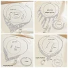 ensemble de bijoux de mariée de luxe à la mode, collier et boucles d'oreilles en zircon élégant, bracelet exquis, collier en strass pour filles