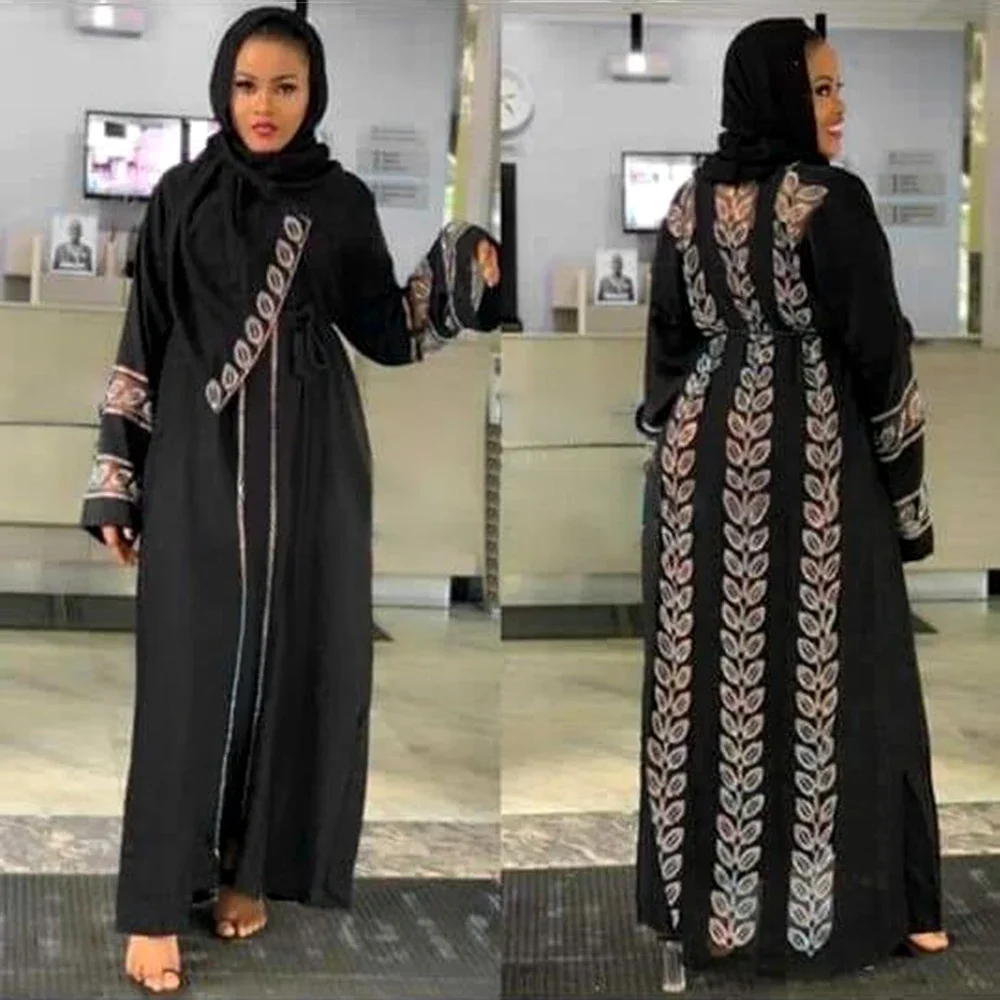 Abaya noir dubaï turquie Robe Hijab musulmane 2025 Caftan Marocain arabe vêtements islamiques Kimono Robe Femme Musulmane Djellaba Abaya noir dubaï turquie Robe Hijab musulmane 2025 Caftan Marocain arabe vêtements islamiques Kimono Robe Femme Musulmane Djellaba