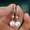 boucles d'oreilles en perles d'eau douce naturelles pour femmes, argent 2025, simple, classique, patients, mariage, bijoux de luxe, nouveau, 925