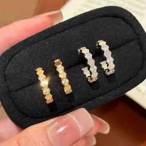 Bijoux fins en argent sterling 925, bijoux de travail quotidien pour femmes. Bijoux de fête tendance au Design Hexagonal élégant, cadeau de vacances