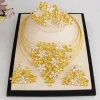 ensemble de bijoux élégants éthiopiens, collier et boucles d'oreilles en forme de fleur brésilienne, bracelet et bague de luxe pour fête de dubaï, cadeau de fête des mères