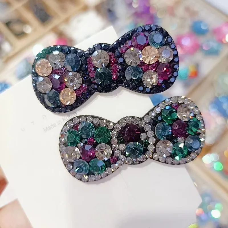 pinces à cheveux coréennes avec nœud brillant pour femmes, pinces à cheveux en biscuits pour filles, cordons à la mode, vêtements de sauna, accessoires pour cheveux, vente en gros