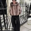 manteau de fourrure à capuche pour femme bouton caché à manches longues manteau de fourrure moelleux femme hiver ample rue décontracté fausse fourrure manteaux dames