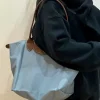 Sac à main hobos pliable en nylon pour femmes, fourre-tout classique pour dames, sacs à bandoulière brodés à poignées courtes et longues