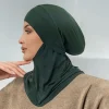 femmes musulmanes amira sous écharpe écharpe instantanée jersey hijab foulard islamique bonnet tirer sur la tête enveloppement cravate arrière tête cou couverture chapeau