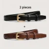 Ceinture décontractée à la mode, avec sensation Simple et haut de gamme, ceinture à Double boucle à aiguille, adaptée à un usage quotidien, paquet de 2