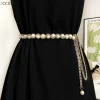 maveracc55 chaveiroelegant femmes perle ceinture taille chaîne élastique boucle perle chaîne ceinture femme vêtements accessoires