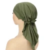 bandeau de styliste pour femmes, solide, musulman, extensible, intérieur, hijab, mode, turban en polyester, chapeaux pour dames, couvre cheveux, foulard rimaire