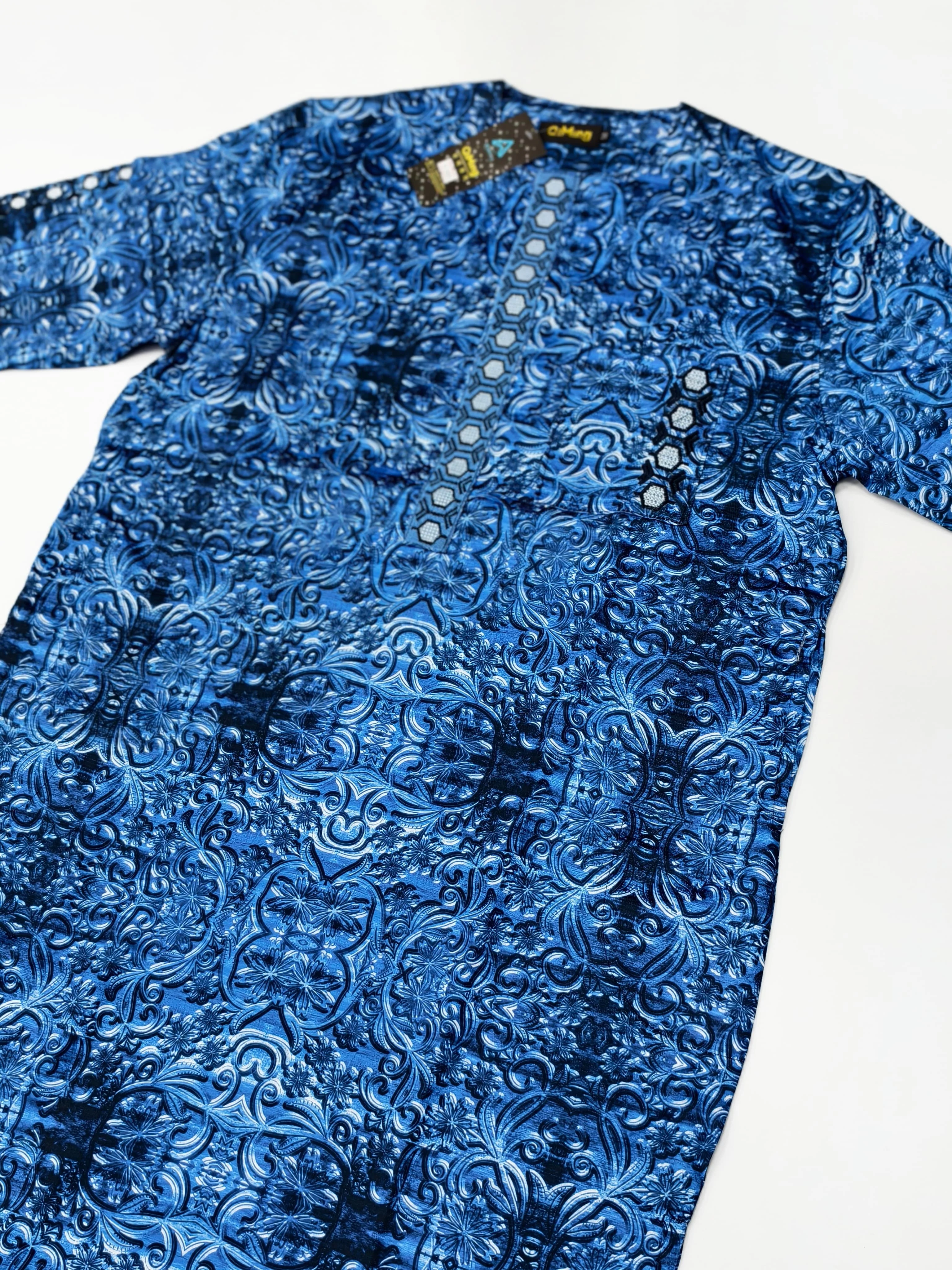 Abaya musulman islamique africain hommes mode prière Eid Robe à manches courtes impression broderie arabe Jubba Thobe vêtements