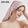 Turban Long en soie naturelle, Bonnet épais pour cheveux, Bonnet de nuit pour dormir, cheveux bouclés, Bonnet en soie pour dormir, enveloppe élastique en soie